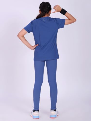 Image of Girl's Active Sports Wear Solid Short Sleeve Running Workout Tshirts Athletic Tops Lightweight Quick Dry Training Yoga Round Neck Tshirt (4 to 14 YRS)