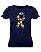 Green Turtle T-Shirts Camiseta para Mujer - Large Autism Awareness Colorful Puzzle Ribbon X-Large Azul Oscuro