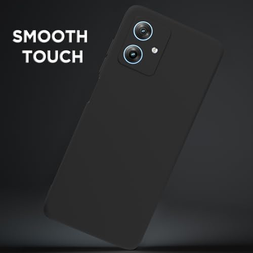 Image of Outlouders Back Cover for Motorola Moto G54 5G / G64 5G | Camera Protection | Durable Soft Matte Silicone Bumper Case (Black)