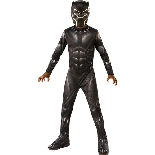 Rubies – Avengers Oficial – Black Panther – Disfraz infantil clásico Black Panther – Talla 5-6 años – Disfraz de superhéroe infantil Marvel con combinación y máscara – Ideal Halloween, Carnaval