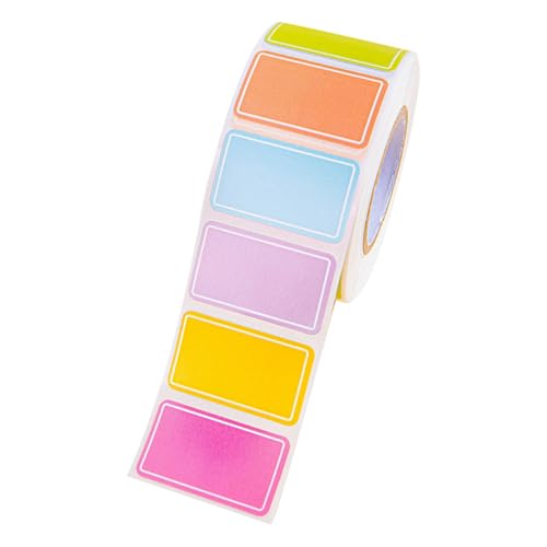 Etiquetas de colores – 500 etiquetas rectangulares impermeables de colores sólidos para cajas de mudanza | Pegatinas adhesivas para marcar contenedores, tarros, carpetas