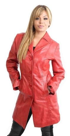 Blazer Coat Genuine Leather Jacket for Women Coat Style Slim Fit and Long Coat Metal Stitching