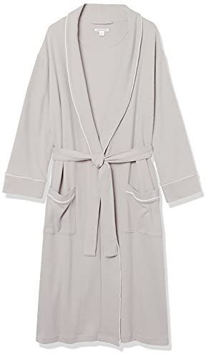 Amazon Essentials Men's Waffle Shawl Robe, Light Grey, Medium-Large #TOP4