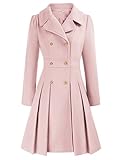 GRACE KARIN Lapel Double-Breasted A Line Light Pink Trench Coat Fall Jackets for Women 2XL