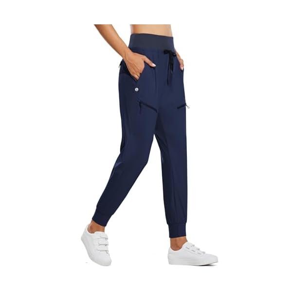 BALEAF Women's Joggers Lightweight Hiking Pants High Waist 5 Zipper Pockets Quick Dry Travel Athletic UPF50+