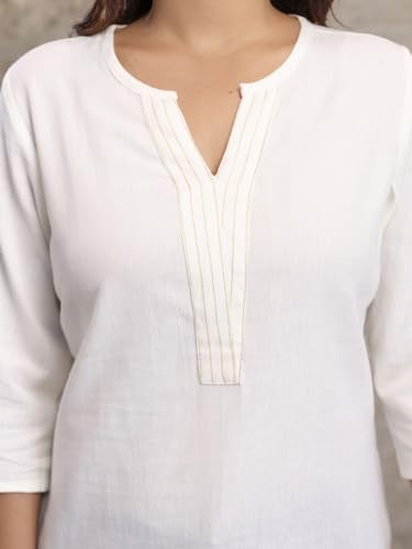 Image of Elegant Short Kurti for Women - 3 /4 Sleeves | Round Neck | (S to XXL)