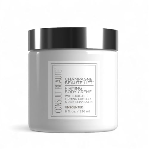 Consult Beaute Unscented Champagne Lift Hydrating Firming Body Cream with Pink Pepperslim Moisturizer Tightens Crepey Skin Tones & Hydrates Dry Skin on Arms & Legs - 8 oz.