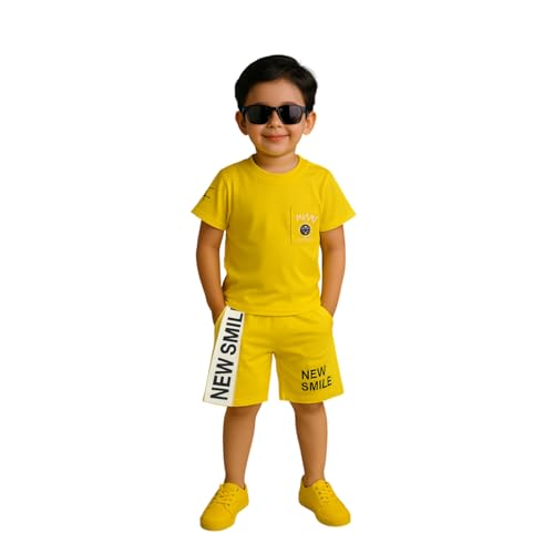Image of Kidbea Kids Cotton T-Shirt and Shorts Set | Soft Breathable Co-Ord Outfit for Boys | Trendy & Stylish Summer Wear | Boys Clothing Set