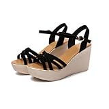 [VRGT] ウェッジソール サンダル レディース 厚底 サンダル ウエッジソール 22.0cm 厚底サンダル 9センチヒール 疲れない ウエッジサンダル グラディエーター ブラック 黒 大きいサイズ 小さいサイズ ハイヒール おしゃれ 靴 歩きやすい 夏