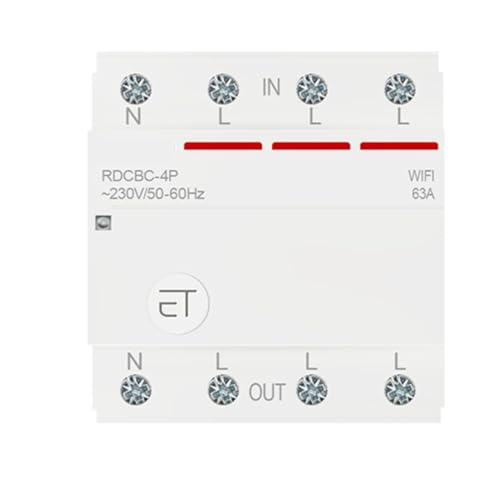 Disjoncteur 3P + N 80A avec minuterie et télécommande vocale connectée pour tableau