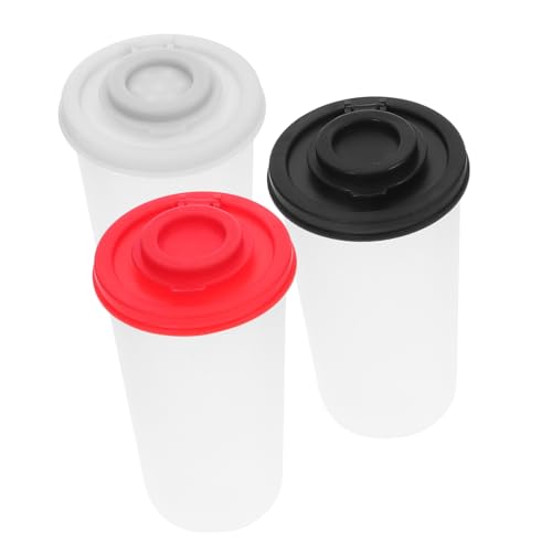 DECHOUS 3pcs Spice Bottle Airtight Seasoning Containers for Home Outdoor Use for Barbecues Camping and Picnics Transparent Design Lids