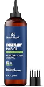 Botanic Hearth Rosmarin Haaröl – Haarwachstum & stärkende Pflege mit Biotin, Jojoba- & Rizinusöl, nährend & volumengebend, Non-GMO – 198 ml