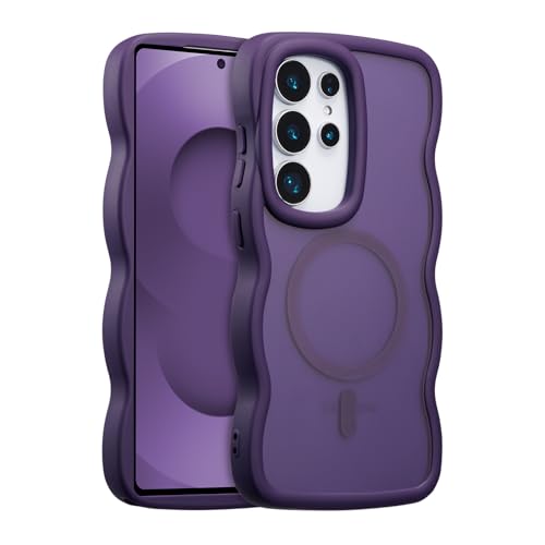 Coque Samsung S26 Ultra transparente mate de haute qualité avec cadre ondulé