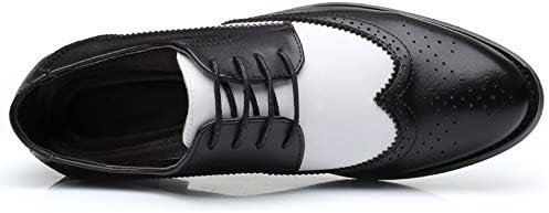 Santimon Men's Wingtip Oxford Classic Modern Formal Lace Up Dress Shoes Black-White 12 US | Image 3