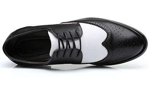 Santimon Men's Wingtip Oxford Classic Modern Formal Lace Up Dress Shoes4