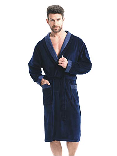LEVERIE Bata para hombres, azul azul oscuro, XXL Cover