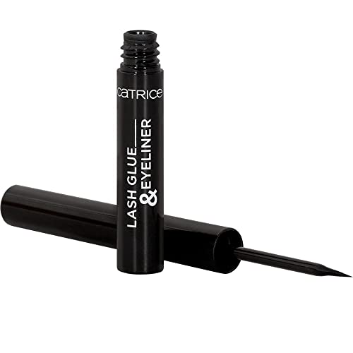 Catrice Lash Glue & Eyeliner, Fake Lashes-Zubehör, Nr. 010 Strong Black, schwarz, Ultra Schwarz, Expressergebnis, schnelltrocknend, matt, vegan, Mikroplastik Partikel frei, ohne Parfüm (1,7ml)