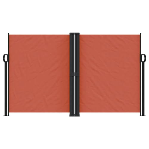 Store latéral de balcon extensible rouge brique pour intimité extérieure - 3