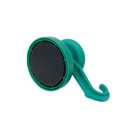 Green Rubber Coated Neodymium Magnet with Swivel Hook for Holding Rope Wires and Clothing - 43mm dia (Pack of 10) - Image 4