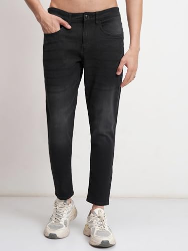 Image of Highlander Mens Tapered Fit Denim Jeans for Man|Regular Length|Mid-Rise|Stretchable Fabric for Comfort fit| Jeans for Man | Men Jeans