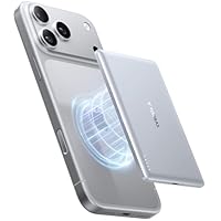 TORRAS MiniMag Weiß Powerbank für Magsafe, Schnellladen 5000mAh Magnetische Powerbank Slim, Wireless Externe Akkupack mit USB-C-Kabel für iPhone 17 Pro Max/Air/12-16, AirPods, Silber Titan.