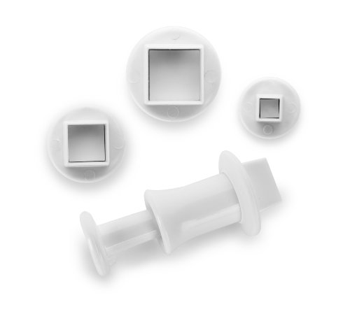 IBILI 788405 Lot de 3 emporte-pièces avec Poussoir Carré