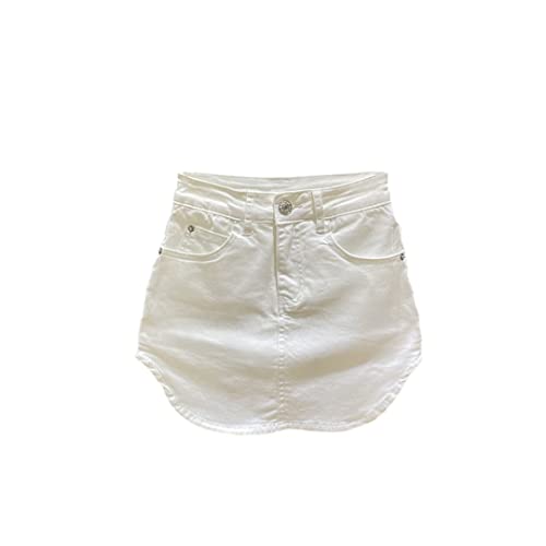 Jupe courte en jean blanche Alloaone taille 48 à taille haute