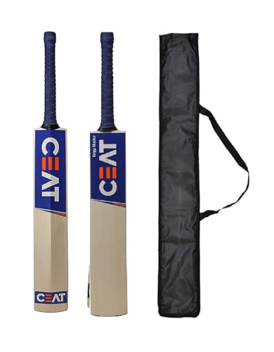 Image of Pro Play Popular Willow Cricket Bat Full Size with Bat Cover Play for Plastic Ball | Rubber Ball | Tennis Ball (CEAT)