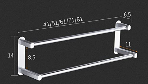 Porte-serviette de salle de bain mural double rail LWX en acier robuste