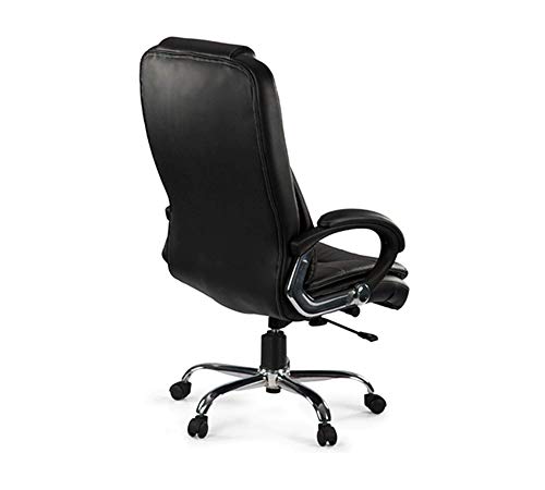 Image of High-Back Office Chair | Upholstery Leatherette | Director Chair & Executive Chair |Leathrerette Hande for Nylon|Top Office Chair Wheel Base | Black Color - (111011128)