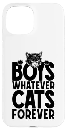 Boys Whatever Cats Forever �ʔ��� ���L�D�� ���̎q ���p �X�}�z�P�[�X iPhone 15 �p