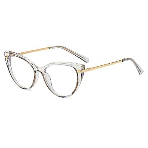 Image of LJCZKA Blue Light Blocking Glasses Women Anti Eye satrain Computer Cat eye Eyeglasses Cateye Clear Frame