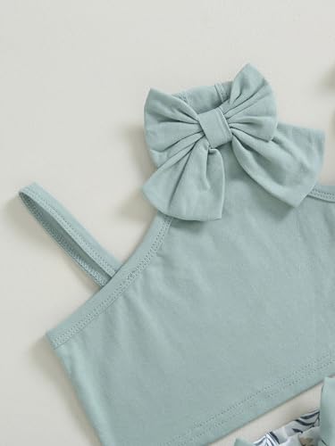 Image of Bold N Elegant Girls Cotton Sleeveless Modern Top and Floral Shorts with Belt and Hat Trendy Coords Set Baby Girl Party Dress Outfit