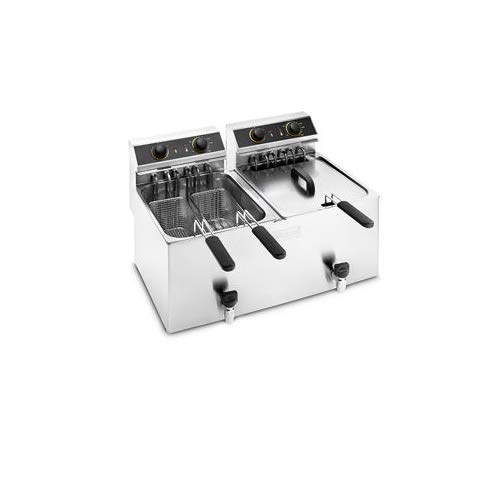 Fattura su richiesta Friggitrice elettrica banco 2 vasche 12+12 litri cm 66x49x42 RS1001