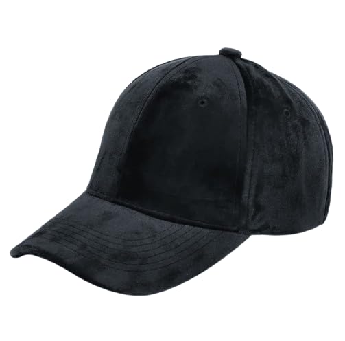 Cron Comfortable Velvet Head Cap for Men and Women - Unisex Hat With Adjustable Buckle for Summer, Cricket, Sports (Black)