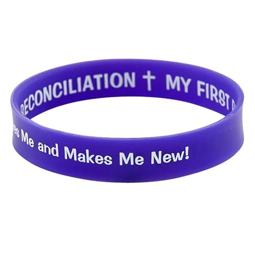 Image of Autom Reconciliation Bracelet - Stretchy Silicone Bracelets with Prayer Card, 24-Count, Purple