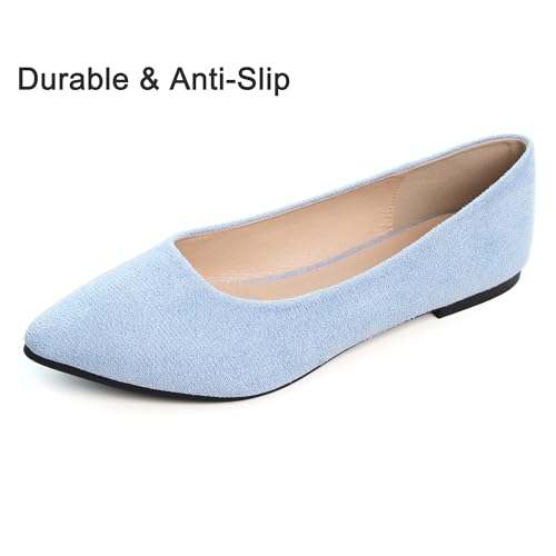 Image of Dear Time Women's Pointed Toe Ballet Flats Simple Casual Office Work Flats Slip-on Comfortable Shoes