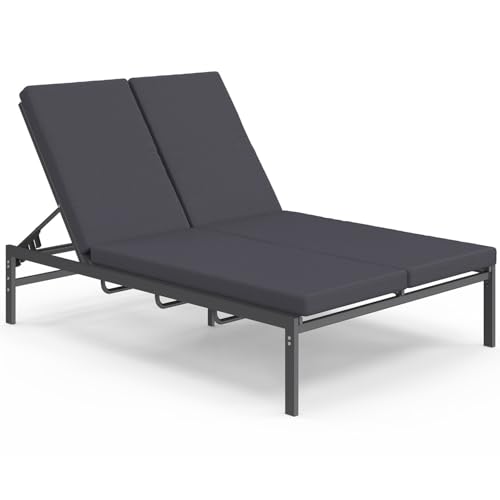 IDMarket - Lit Bain de Soleil Double, transat de Jardin...