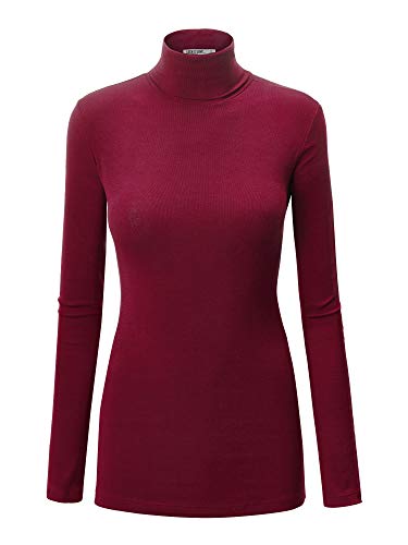 Lock and Love Women's Lightweight Long Sleeve Cozy Stylilsh Turtleneck Top Pullover Sweater