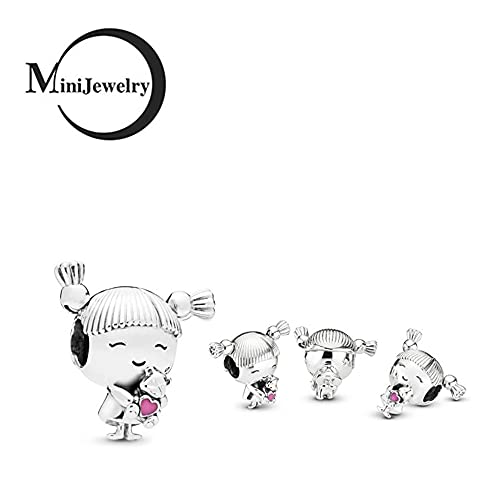 Cute Daughter Charm fits Pandora Charms Bracelets Sister Family Granddaughter Sterling Silver Bead4