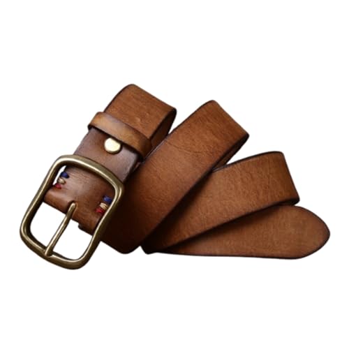 Western Belt for Men Women 5mm Thick Genuine Leather Waist Strap with Heavy Duty Solid Brass Buckle for Jeans Dresses2