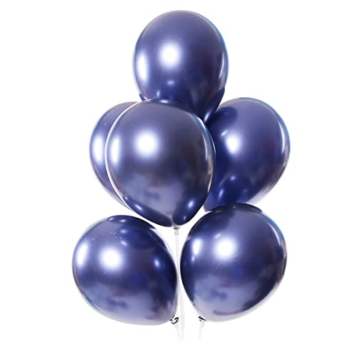 Image of KALOR 12 Inch Metallic Navy Blue Balloons, 50 Pcs Latex Helium Metallic Balloons for Kid's Birthday Party, Baby Shower, Wedding, Graduate Party Decorations