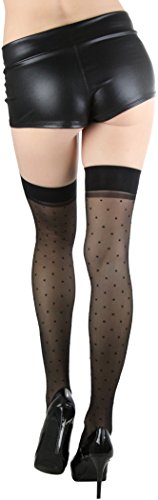 Image of ToBeInStyle Women's Fun Polka Dot Tights Pantyhose & Thigh High Socks Hosiery