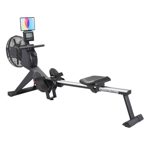 Image of Air Resistance Rower Machine with Max Resistance of 66 LBS, Durable Metal Frame Row Machine, 16 Levels of Adjustable Resistance, Rowing Machines for Home with an Ergonomicall Designed Seat