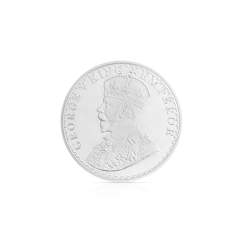Image of TOUCH925 Pure 999 Silver 100 gram George V King Emperor Coin | Authenticity Certificate | Antique Collectible Coin | Silver Coin for Investment, Gifting, Display and Anniversary