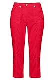 7/8-Cargohose mit Krempelriegel am Bein, auch als Capri tragbar. Lässiger 4-Pocket-Schnitt, hinten elastischer Bund mit Gürtelschlaufen, Knopf und Zipper.