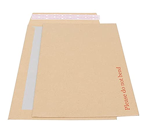 A3 Hard Back Envelopes | Please Do Not Bend | Peel & Seal | Manilla | Brown | Pack of 10