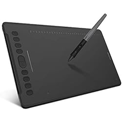 HUION Inspiroy H1161 Graphics Drawing Tablets, Touch Strip and 8192 Pen Pressure Sketch Tablet with Battery-Free Stylus,10 Shortcut Keys, Compatible with Android, Windows, and Mac Black