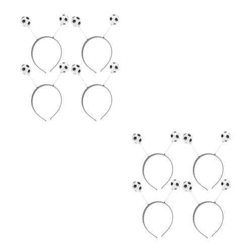 LOGOFUN 8pcs Cute Elastic Soccer Headbands Plastic Sport Ball Hair Hoop for Girls Party Decorations Fashionable Hair Accessories2