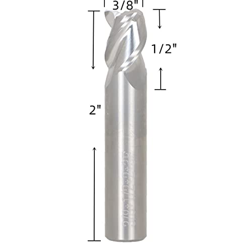 Image of waltyotur Carbide End Mill 3 /8 Inch Mill Diameter x 3 /8 Inch Shank Diameter x 1 /2 Inch Cutting Length x 2 Inch Overall Length for Alloy /Hardened Steel 1 Pcs